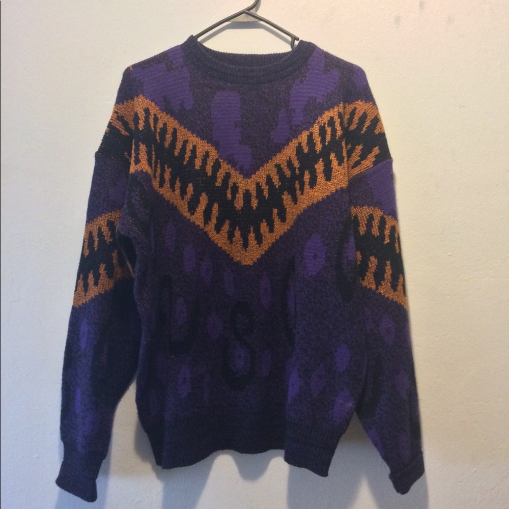 Abstract 90s City Streets Crewneck Sweater Size M